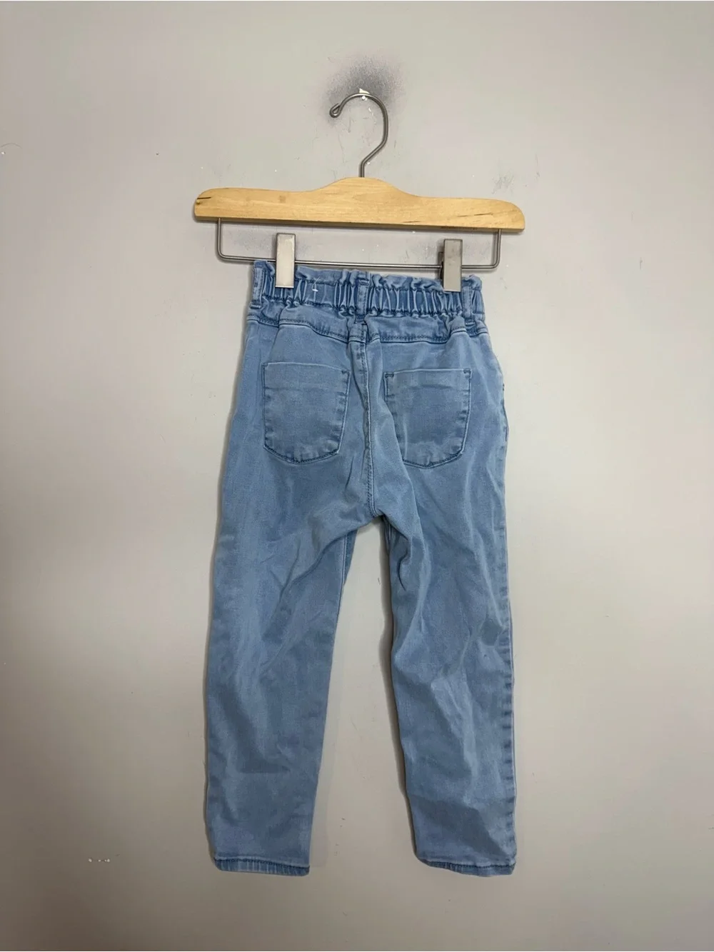 $16 ADD ON Zara girls baggy‎ paper bag jeans 3 4 straight mom jeans COTTON ON